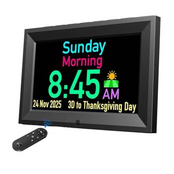 Large Black Digital Talking Alarm Clock - 7 inches