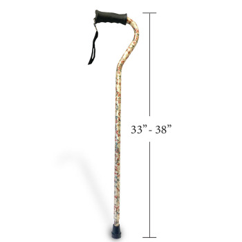 Offset Folding Cane with TPR Handle, Royal Crescent Offset Folding Cane with TPR Handle, Royal Crescent