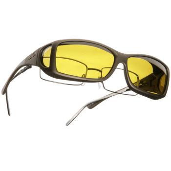 Cocoons ML Wide Line OveRx Sunwear- Sand Fr- Yellow Lens