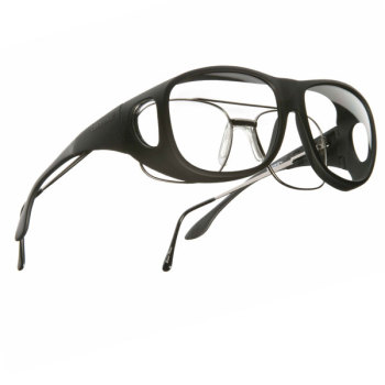 Cocoons M Slim Line OveRx Sunwear- Black Fr- Clear Lens