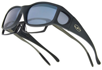 Jett Matte Black Fit Over Sunglasses- Polarvue Gray