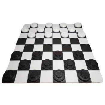 TACTILE CHECKERS BOARD GAME WHITE AND BLACK