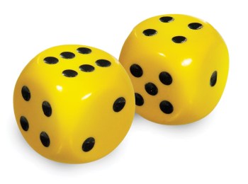 Low Vision Large Dice- Yellow with Black Dots Low Vision Large Dice- Yellow with Black Dots