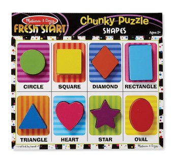 Melissa & Doug Chunky Wooden Puzzle Shapes - 8 Pieces - Ages 2+ Melissa & Doug Chunky Wooden Puzzle Shapes - 8 Pieces - Ages 2+