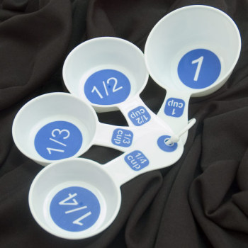 Measuring Cups with Large Print- Set of 4- White-Blue Measuring Cups with Large Print- Set of 4- White-Blue