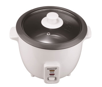 10 Cups (Uncooked) Rice Cooker with Steamer- White
