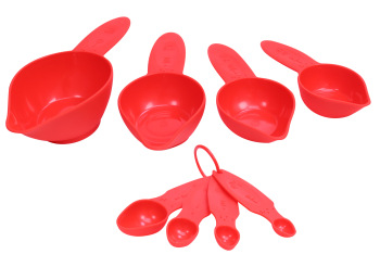 Braille Measuring Cups and Spoons Red