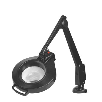 Dazor Circline Dual Clamp Mount 28-Inch LED Magnifier- 3.75x- Black