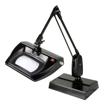 Dazor Stretchview 33-Inch Desk Base LED Magnifier 5D 2.25x- Black