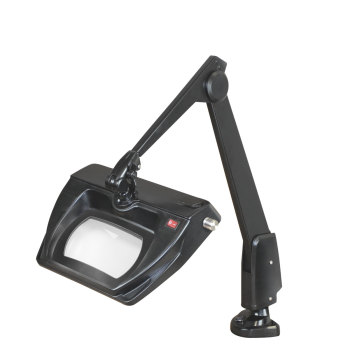 Dazor Stretchview 28-Inch Clamp Base LED Magnifier 5D 2.25x- Black