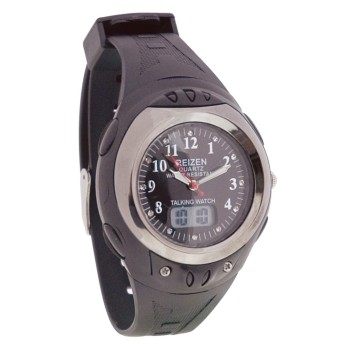 Reizen Digital Analog Water-Resistant Talking Watch- Black