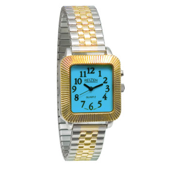 Reizen Unisex Glow-in-the-Dark Watch - Square Face with Expansion Band Reizen Unisex Glow-in-the-Dark Watch - Square Face with Expansion Band
