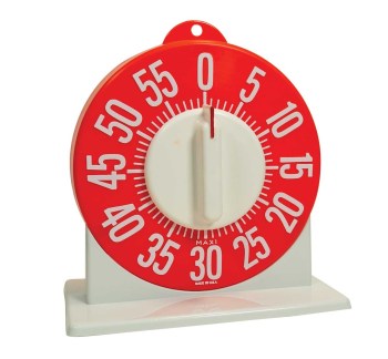 Tactile Low Vision Timer With Stand - Red with White Numbers