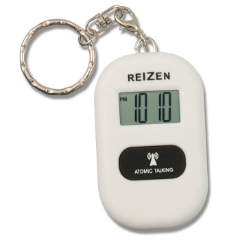 Reizen Talking Atomic Watch Keychain- White