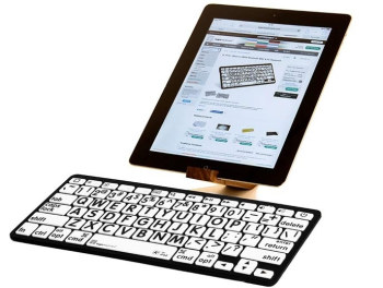 PC Bluetooth Mini Keyboard- Large Print Black on White PC Bluetooth Mini Keyboard- Large Print Black on White