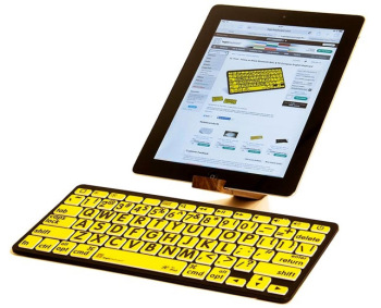 PC Bluetooth Mini Keyboard- Large Print Black on Yellow PC Bluetooth Mini Keyboard- Large Print Black on Yellow