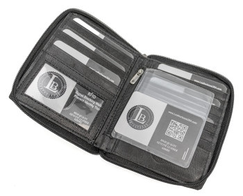 Bi-Fold Leather Credit Card Holder Wallet - Black Bi-Fold Leather Credit Card Holder Wallet - Black