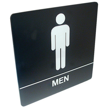 Tactile Braille Signs - Men; Bathroom Tactile Braille Signs - Men; Bathroom
