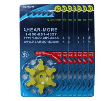 HearMore Hearing Aid Batteries- Size 10- Ctn-60