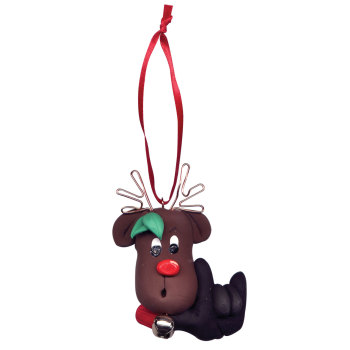 Reindeer Christmas Tree Ornament Hand Signs I Love You