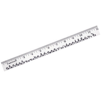 School Ruler with Sign Language A to Z- White School Ruler with Sign Language A to Z- White