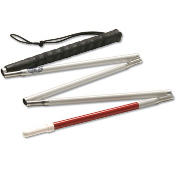 Ambutech Aluminum 5-Section Folding Cane- Pencil- 64in Ambutech Aluminum 5-Section Folding Cane- Pencil- 64in