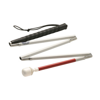 Ambutech Alum 5-Sec Folding Cane- Marshmallow Roller- 58in