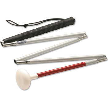 Ambutech Aluminum 5-Section Folding Cane- Jumbo Roller- 60in Ambutech Aluminum 5-Section Folding Cane- Jumbo Roller- 60in
