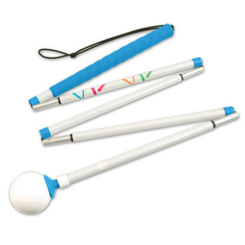 Ambutech HiLites Blue 5-Sec 54-in Graphite Folding Cane- Rolling Ball Ambutech HiLites Blue 5-Sec 54-in Graphite Folding Cane- Rolling Ball