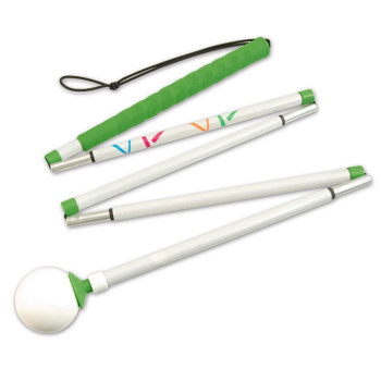 Ambutech HiLites Green 5-Sec 54-in Graphite Folding Cane- Rolling Ball Ambutech HiLites Green 5-Sec 54-in Graphite Folding Cane- Rolling Ball