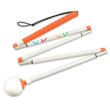 Ambutech HiLites Orange 5-Sec 54-in Graphite Folding Cane-Rolling Ball Ambutech HiLites Orange 5-Sec 54-in Graphite Folding Cane-Rolling Ball