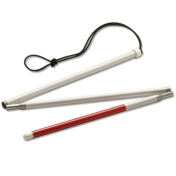 Ambutech Alum 3-Section Folding ID Cane- 30in. Ambutech Alum 3-Section Folding ID Cane- 30in.
