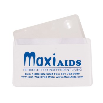 MaxiAids Card Magnifier with Case - 2x