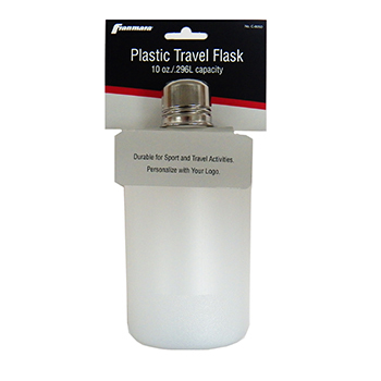 10 oz. Plastic Flasks - 6 Display Cards