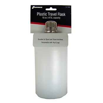 16 oz. Plastic Flasks - 6 Display Cards