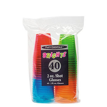 2 oz. Colored Plastic Shot Glasses