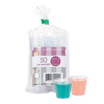 1 oz. Clear Plastic Shot Glasses - 5 packs