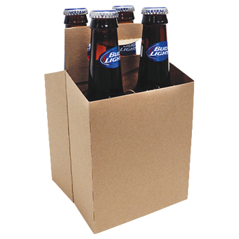 Product Image of 4-Pack Kraft Universal Bottle Carriers - 150 per pack