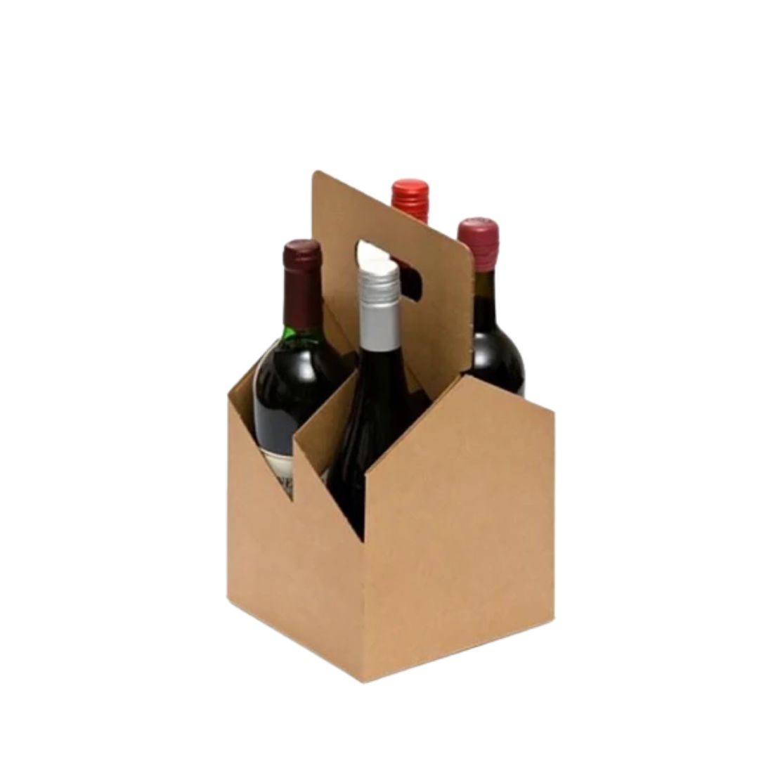 Product Image of 4-Bottle Kraft Wine Carrier