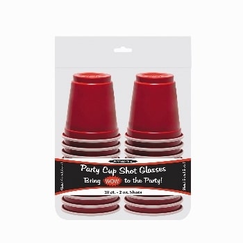 Product Image of Red Plastic 2 oz. Shot Glasses