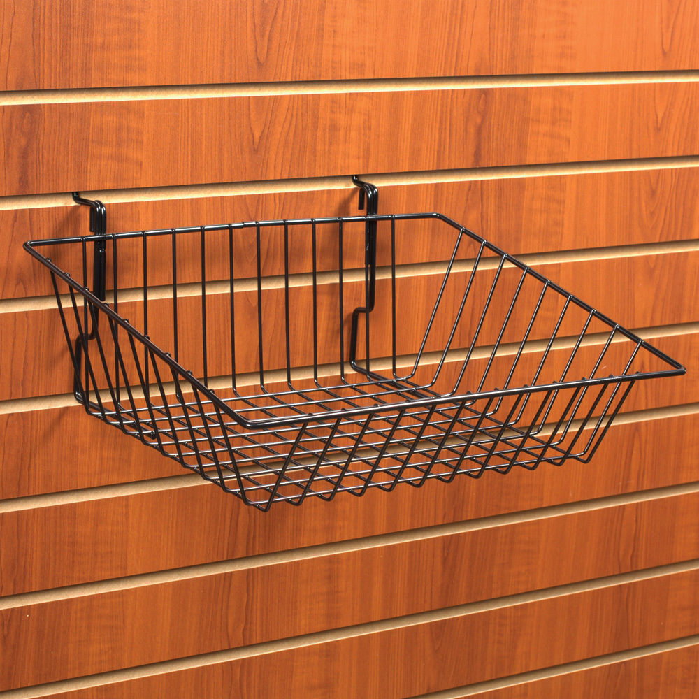  Universal Multi-Purpose Slatwall Baskets - 15 in. w x 12 in. d x 3-6 in. h