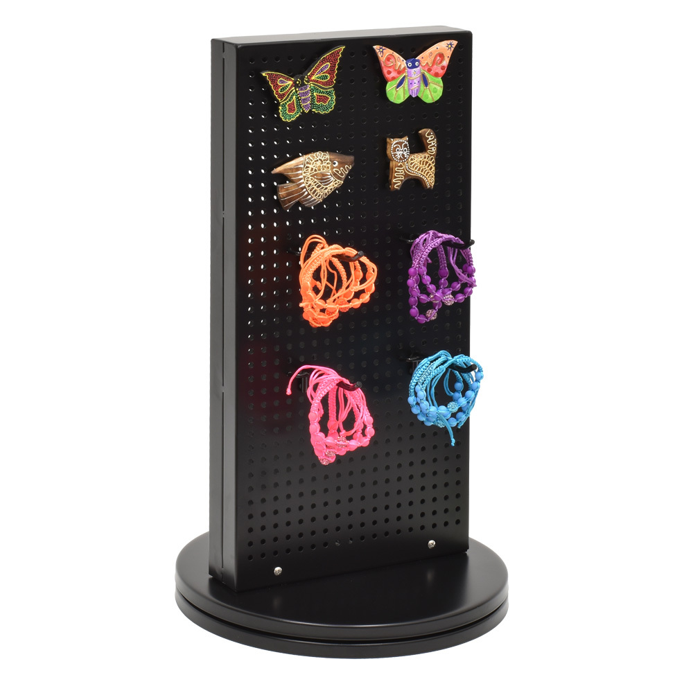 Metal 2-Sided Countertop Pegboard Spinner - Black  