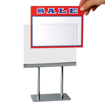 Acrylic Sign Holder With Chrome Base