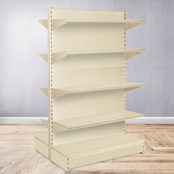 48 w x 36 d Double Sided Gondola - Pegboard- Sahara Beige 