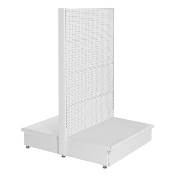48 w x 36 d Double Sided  Gondola - Pegboard - White 