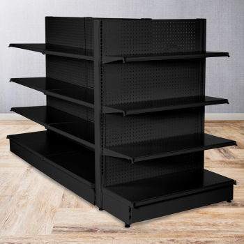 36 in w x 16 in d Gondola End Cap - Pegboard -  Matte Black 