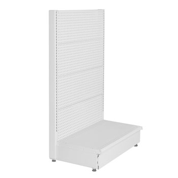 48 w x 18 d Single Sided Gondola - Pegboard - White 