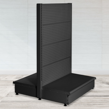 48 w x 44 w Double Sided Gondola - Pegboard - Matte Black 