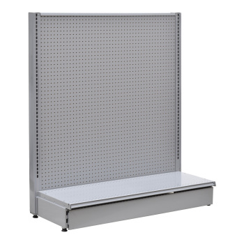 Gray Gondola End Cap with Wood Pegboard - 16 in, Base