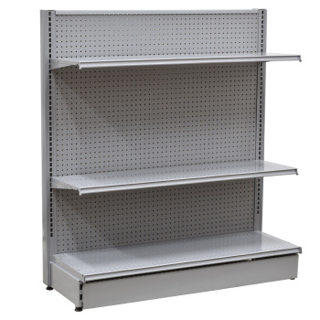 48  X 16 Gray Single Sided Gondola Displays with Wood Pegboard 